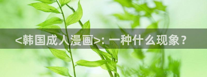 羞羞漫画加视频：<韩国成人漫画>: 一种什么现象？